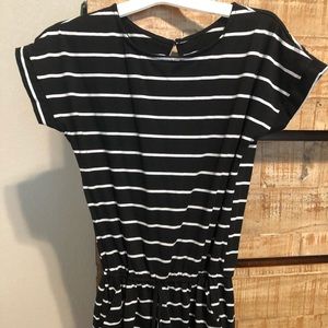 Black and white striped romper